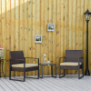 3 Pieces Rattan Dining Set Patio Bistro Table Chair Conversation Set - Image 2