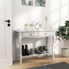 Console Table Storage Display Desk W/ 2 Drawers-Ivory White - Image 2