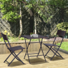Rattan Garden Bistro Set Coffee 2 Wicker Weave Folding Chairs & 1 Square Table - Image 2