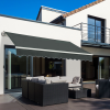 3.5x2.5m Manual Awning Canopy Retractable Sun Shade Shelter Winding Handle - Image 2