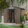 Lockable Garden Shed Large Patio Roofed Tool Metal Storage Sheds Box Khaki - Image 2