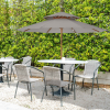 2.7 m Double Tier Garden Sun Umbrella Sunshade Wooden Parasol Shade Canopy - Image 2