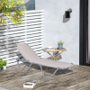 Sun Lounger Relaxer Recliner 5-Position Adjustable Backrest Lightweight Frame - Image 2