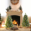 HOMCOM 2 Pieces 2' Prelit Artificial Tabletop Christmas Trees, LED Display - Image 2