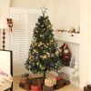 HOMCOM 5ft Artificial Christmas Tree with LED Lights and Blue Decorations - Image 2