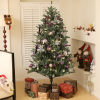 HOMCOM 5ft Artificial Prelit Christmas Tree w/ LED Lights, Purple Ornaments - Image 2