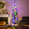 HOMCOM 6' Artificial Christmas Tree with Flocked Tips, LED Lights, Decoration - Image 2