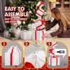 3FT Lighted Gift Box Tower, Pre-lit Stacked Present Boxes Ornament with 80 LED Warm White Lights and Stakes for Christmas Outdoor Indoor Decorations Lighted Holiday Displays - Image 5