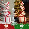 3FT Lighted Gift Box Tower, Pre-lit Stacked Present Boxes Ornament with 80 LED Warm White Lights and Stakes for Christmas Outdoor Indoor Decorations Lighted Holiday Displays - Image 6