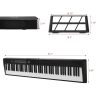 Glarry GPP-106 88 Key Folding Piano Semi-Weighted Standard Keyboards Digital Piano with MIDI Bluetooth, Handbag，Headphone，for Piano Lover Black color - Image 2