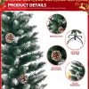 5 FT Artificial Snow Tipped Christmas Tree with DIY 100 Warm Lights Battery Operated, 21 Pine Cones, 800 Branch Tips and Sturdy Metal Stand, Green & Snow Tipped - Image 4
