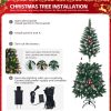 5 FT Artificial Snow Tipped Christmas Tree with DIY 100 Warm Lights Battery Operated, 21 Pine Cones, 800 Branch Tips and Sturdy Metal Stand, Green & Snow Tipped - Image 5