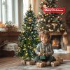 5 FT Artificial Snow Tipped Christmas Tree with DIY 100 Warm Lights Battery Operated, 21 Pine Cones, 800 Branch Tips and Sturdy Metal Stand, Green & Snow Tipped - Image 6