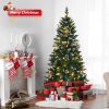 5 FT Artificial Snow Tipped Christmas Tree with DIY 100 Warm Lights Battery Operated, 21 Pine Cones, 800 Branch Tips and Sturdy Metal Stand, Green & Snow Tipped - Image 7