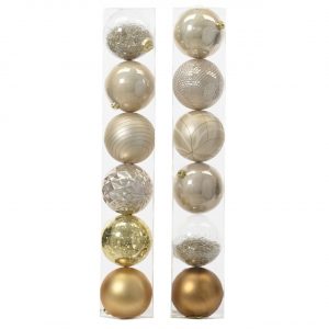 Shatterproof Assorted Design Pearl Bauble Pack of 6 15cm - Christmas
