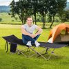 Single Portable Outdoor Military Sleeping Bed Camping Cot Black Outsunny - Image 4