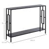 Console Table 2 Shelves MDF Steel Frame in Art Deco Square Style 76x106cm - Image 3