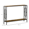 Industrial Console Table Desk with Metal Frame Rustic Brown Black - Image 3