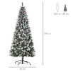 6FT Artificial Christmas Tree Pencil Tree Berries Pinecones Foldable Feet Green - Image 3