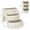 Portable Dog Steps Non-slip Pet Stairs 3-Step Design for High Beds Sofas, Cream - Image 3