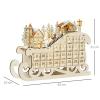 Christmas Advent Calendar 2021 Light Up Wooden Sleigh Countdown Natural - Image 3
