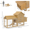 Small Chicken Coop Hen Cage Nesting Box Outdoor Run Wood Color 150.5 x 54 x 87cm - Image 3