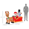 4ft Christmas Inflatable Santa Claus on Sleigh Deer LED Lighted Indoor Outdoor - Image 3