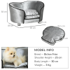 Modern Dog Sofa Couch Puppy Bed Kitten Lounge w/Storage Pocket Removable Cushion - Image 3