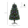 4FT Multicoloured Artificial Christmas Tree Fibre Optic Lights Star Holder - Image 3