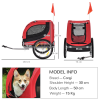 Dog Bike Trailer Pet Cat Carrier for Small Medium Puppy Travel Black and Red - Image 3