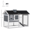Rabbit Hutch Wood Bunny Cage for Outdoor Indoor w/ Pull Out Tray Run Box Ramp - Image 3