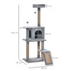 Cat Tree Tower Climbing Kitten Activity Center with Jute Scratching Post, Grey - Image 3
