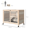 Indoor Rabbit Hutch Guinea Pig House Bunny Cage Openable Roof, Natural - Image 3