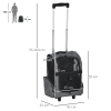 Pet Travel Backpack Bag Cat Dog Carrier w/ Trolley and Telescopic Wheel Grey - Image 3