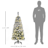 4 Feet Prelit Artificial Snow Flocked Christmas Tree Warm LED Light Green White - Image 3