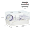 Two-Tier Hamster Cage Gerbil Haven w/Exercise Wheel, Water Bottle, Ladder, White - Image 3