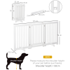 MDF Dog Gate Step over Panel Fence Expandable Folding w/Latch Support Feet White - Image 3