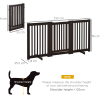MDF Dog Gate Step over Panel Fence Expandable Folding w/Latch Support Feet Brown - Image 3
