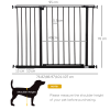 Pressure Fit Dog Gate Pet Barrier for stairs doorway, 76-107cm Width Black - Image 3