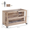 3-Tier Wooden Hamster Cage, Roden Small Animals Hutch, Ladders, Natural Wood - Image 3