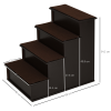4-Step Wooden Pet Stair Steps with Soft Short Plush Cushions Dog Ladder for Bed - Image 3