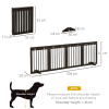 Freestanding Pet Gate 4 Panel Folding Wooden Dog Barrier w/ Support Feet - Image 3
