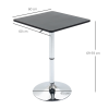 Modern Adjustable Counter Bar TableBlack and Silver Frame - Image 3