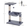 Cat Tree Scratching Posts Natural Sisal Hammock Bed Kitty Activity Center 70Hcm - Image 3