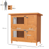 2-tier Rabbit Hutch Small Animal Wooden Bunnies House Outdoor Backyard 2 Sizes - Image 3