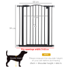 74-80cm Adjustable Metal Pet Gate Safety Barrier w/ Auto-Close Door Black - Image 3