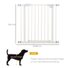 74-80cm Adjustable Metal Pet Gate Safety Barrier w/ Auto-Close Door White - Image 3