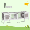 Indoor Rabbit Hutch Separable Guinea Pig Cage Bunny Run w/ Slide Out Tray - Grey - Image 3