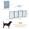 Wooden Foldable Dog Safety Barrier w/ 4 Panels for Small&Medium Dogs Blue Grey - Image 3