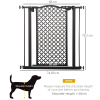 74-80 cm Pet Safety Gate Stair Pressure Fit w/ Auto Close Double Locking, Black - Image 3